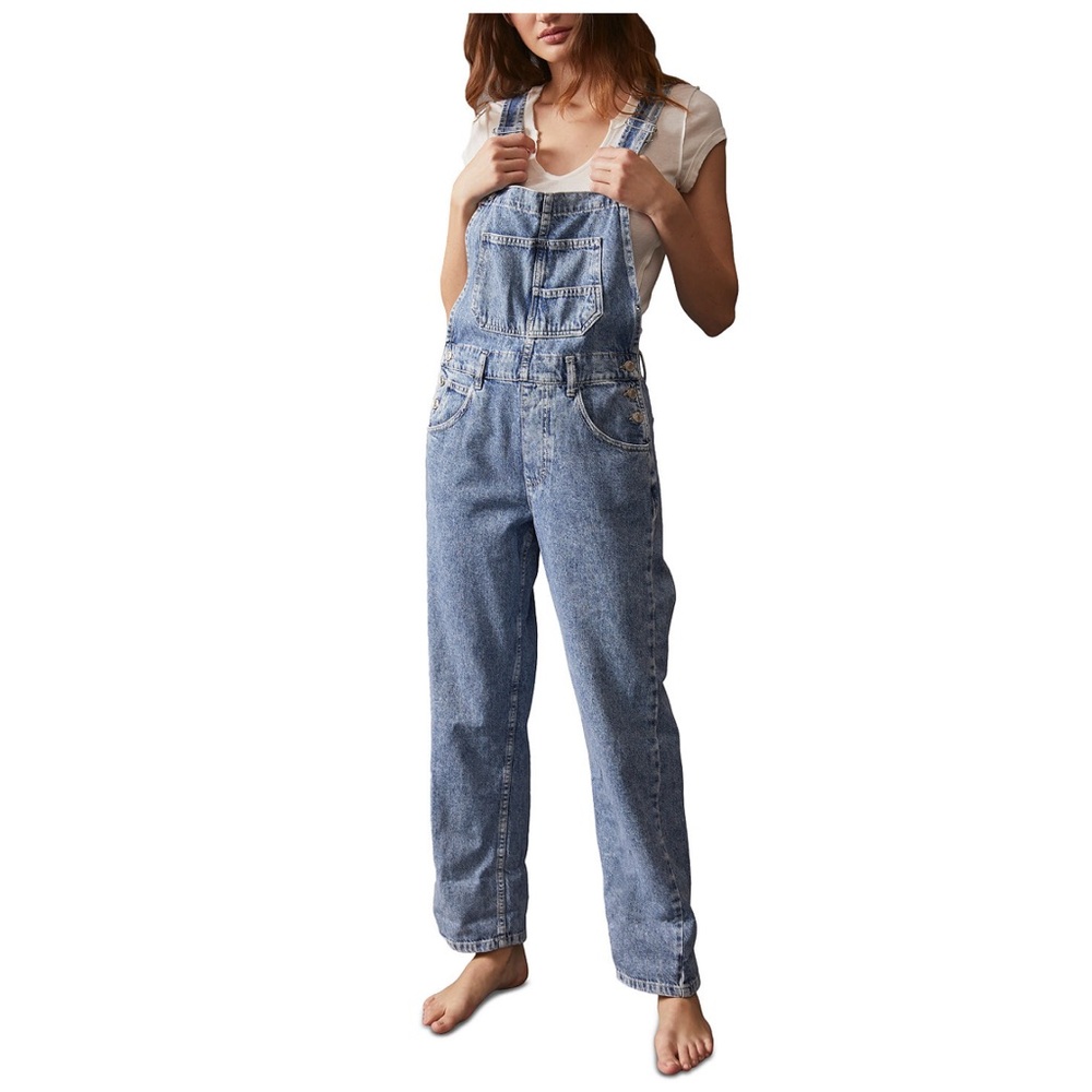Free People We The Free Ziggy Denim Overalls in Powder Blue
